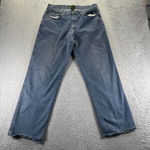 Stanley Jeans Men's 34x32 Blue Cotton Denim Straight Leg Workwear Faded Stretch